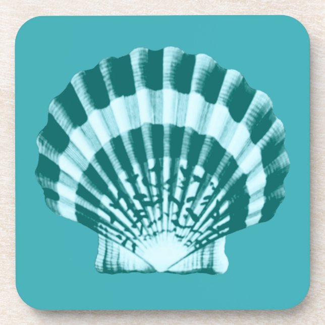 Dessous-de-verre Coquillage - Tons bleu turquoise (Devant)