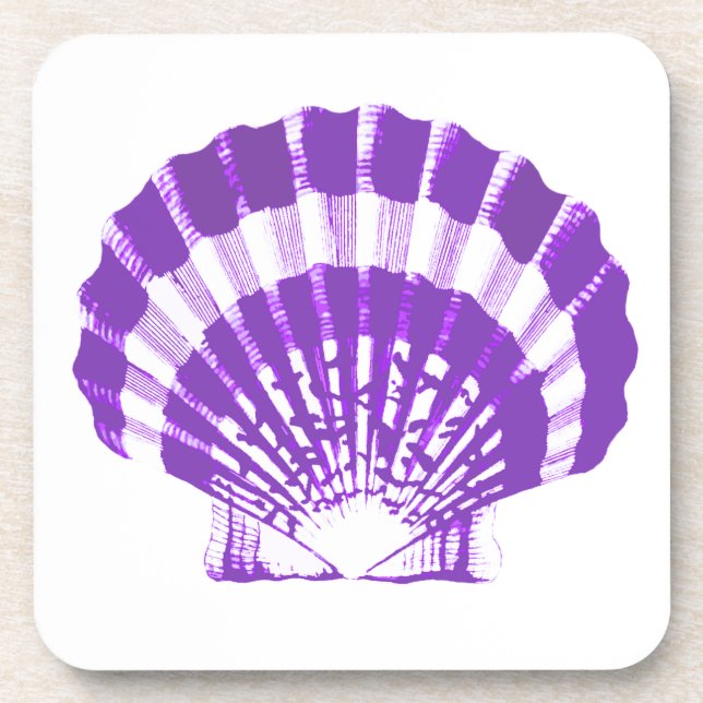 Dessous-de-verre Coquillage - violet et blanc (Devant)