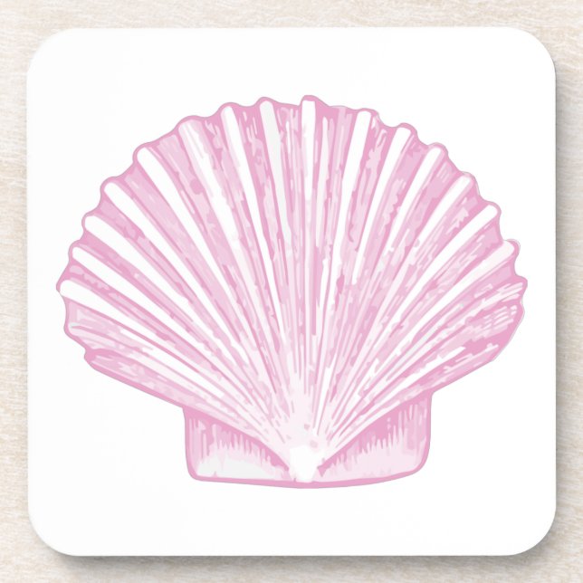 Dessous-de-verre Coquille Saint-Jacques Rose Côtière (Devant)