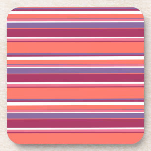 Dessous-de-verre Corail vivant, bandes rouge et violet
