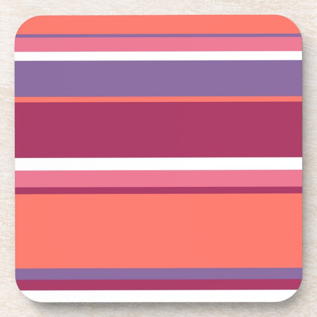 Dessous-de-verre Corail vivant, rouge et violet (Devant)