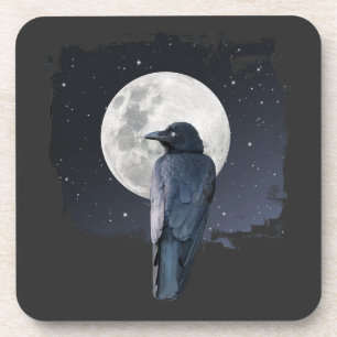 Dessous-de-verre Corbeau de la forêt Lune froide