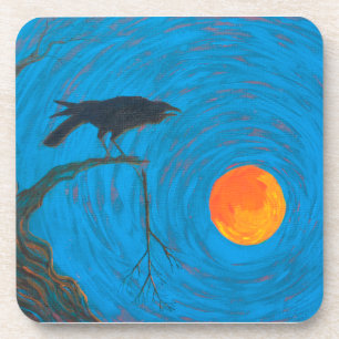 Dessous-de-verre Corbeau et Pleine lune