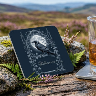 Dessous-de-verre Corbeau Lunatique Floral Anniversaire Académique S
