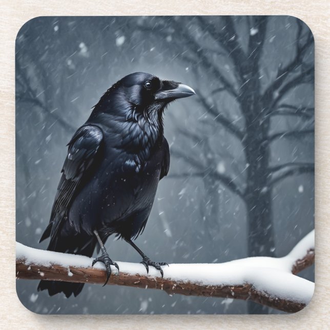 Dessous-de-verre Corbeau noir foncé (Devant)