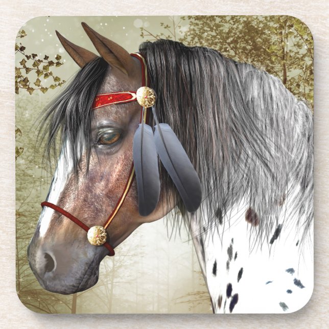 Dessous de verre Cork Poney Indien (Devant)