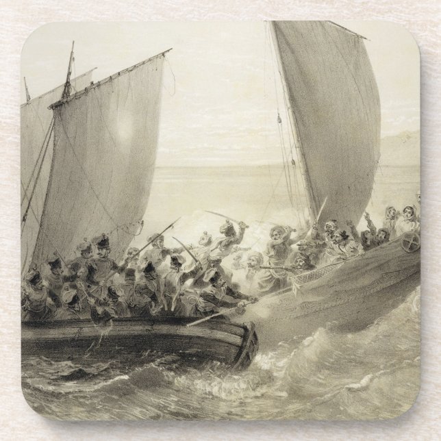 Dessous-de-verre Cosaques d'Azov embarquant un corsaire turc (Devant)