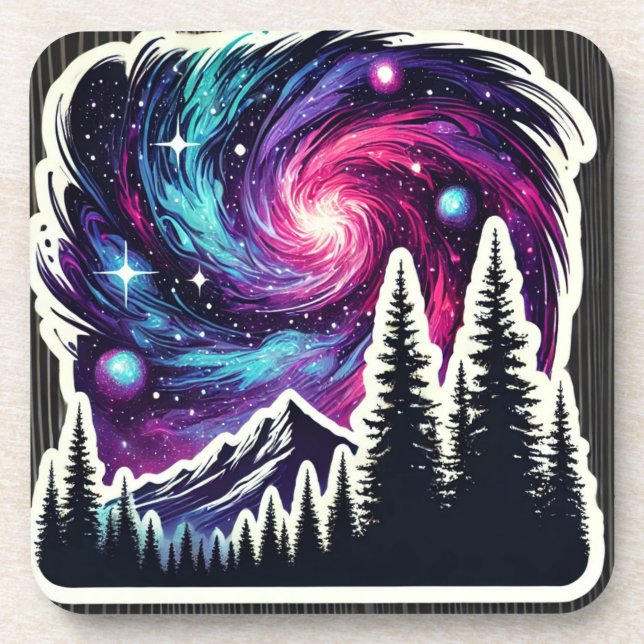 Dessous-de-verre Cosmic Forest: Galaxy Meets Nature (Devant)