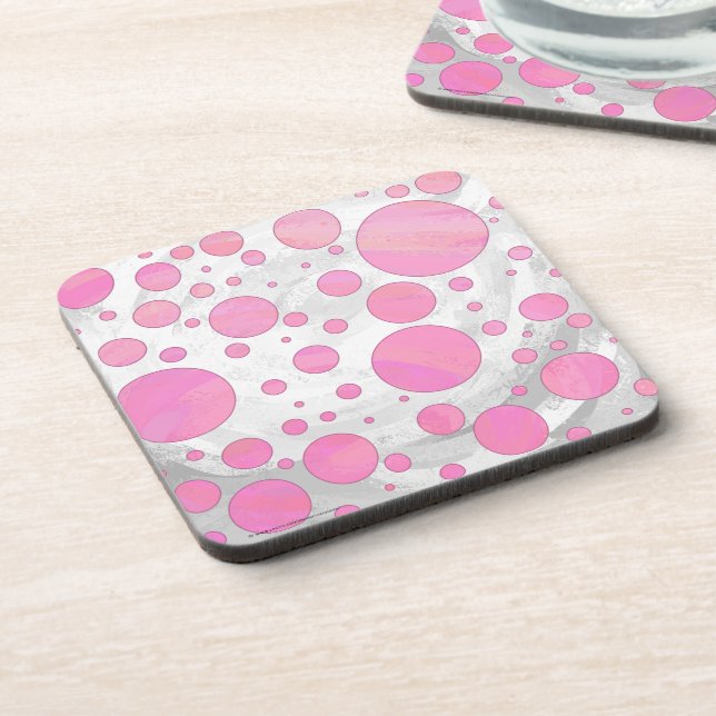 Dessous-de-verre Coton Bonbon Pink Polka Dot (Côté gauche)