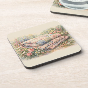 Dessous-de-verre Cottagecore Courtepoint Fleuri en Patchwork Aquare