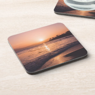 Dessous-de-verre Coucher de soleil magnifique sur la plage