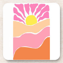Coucher de soleil orange et rose pâle boho