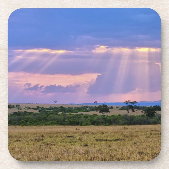 Dessous-de-verre Coucher de soleil sur le Masai Mara. (Devant)