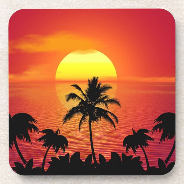 Dessous-de-verre Coucher de soleil tropical (Devant)