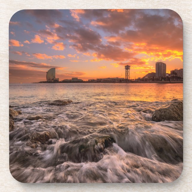 Dessous-de-verre Coucher du soleil à Barcelone (Devant)