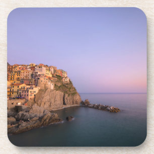 Dessous-de-verre Coucher du soleil au-dessus de village de Manarola
