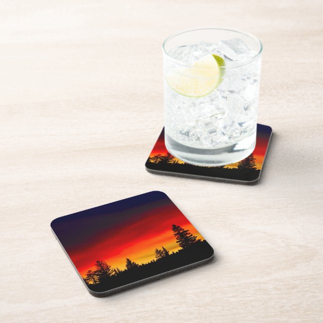 Dessous-de-verre Coucher du soleil de Yellowstone (Côté Droit)