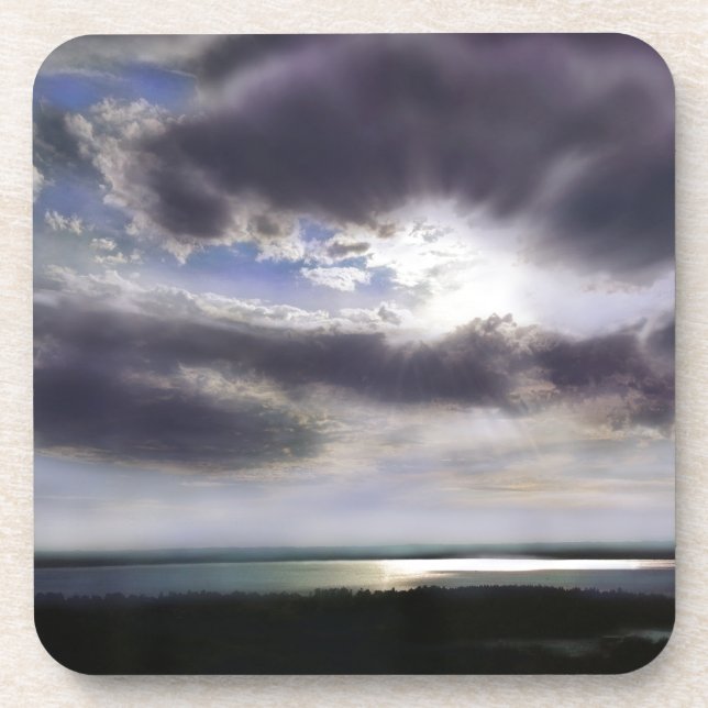 Dessous-de-verre Coucher du soleil lever de la ligne d'horizon de l (Devant)