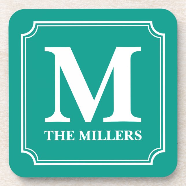 Dessous-de-verre Couleur modifiée Nom de famille Bar Pub Diner Mono (Devant)