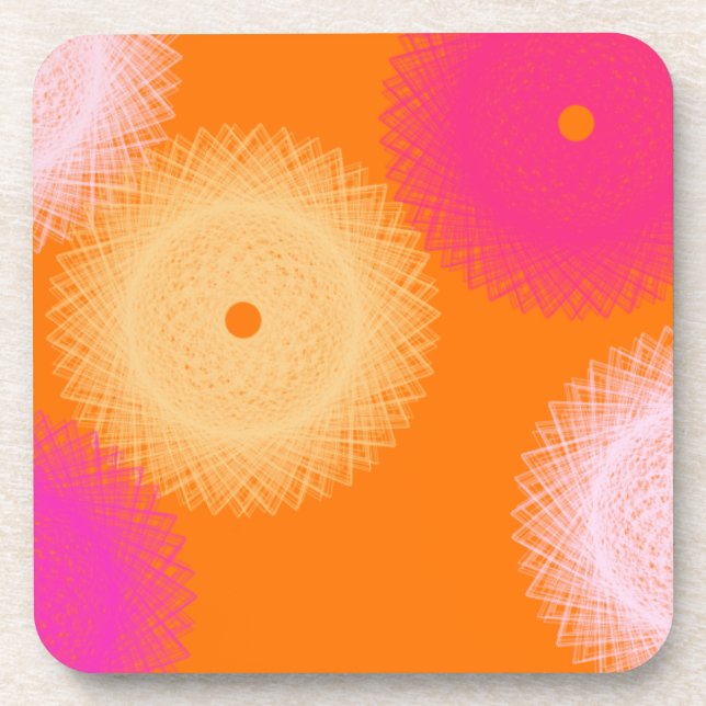 Dessous-de-verre couleur pop orange et rose (Devant)