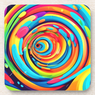 Dessous-de-verre Couleurs de torsion dans le tunnel psychédélique