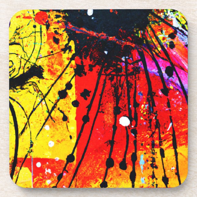 Dessous-de-verre Couleurs vives Peinture Motif. Commandez dès maint (Devant)