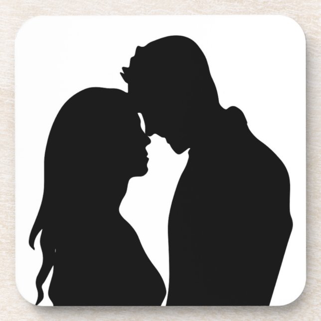 DESSOUS-DE-VERRE COUPLE ROMANTIQUE SILHOUETTE (Devant)