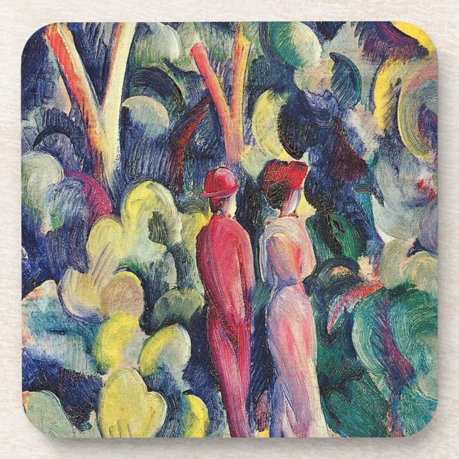 Dessous-de-verre Couple sur le chemin forestier par August Macke (Devant)