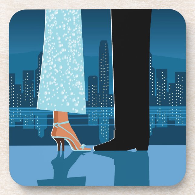 Dessous-de-verre Couples romantiques dans la ville (Devant)