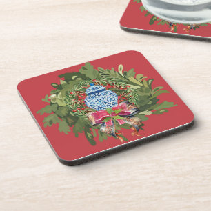 Dessous-de-verre Couronne de jarre au gingembre bleu de Noël