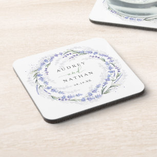 Dessous-de-verre Couronne de mariage aquarelle lavande violet rusti