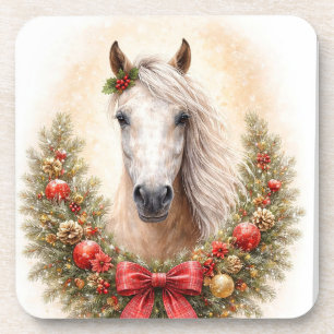 Dessous-de-verre Couronne de Noël éblouissante pour cheval