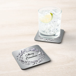 Dessous-de-verre Couronne de Noël en argent