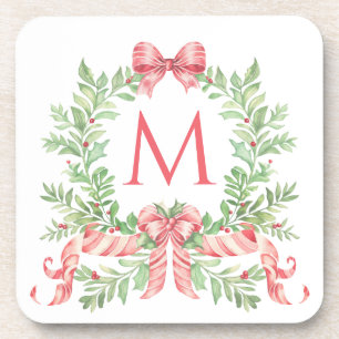 Dessous-de-verre Couronne de Noël Monogramme