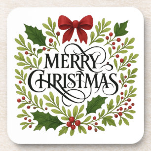 Dessous-de-verre Couronne de Noël Set de Sous-Verres