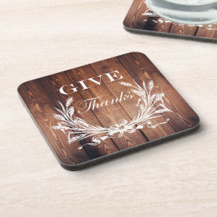 Dessous-de-verre couronne de thanksgiving rustique en bois de grang