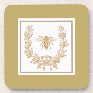 Dessous-de-verre Couronne vintage avec champignon d'abeilles