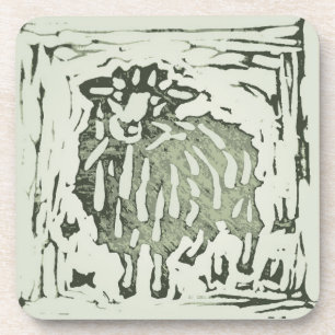 Dessous-de-verre Couverture d'âne de mouton d'impression de bloc -