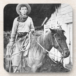 Dessous-de-verre Cowboy américain au Kansas, c.1880 (photo de b/w)