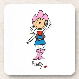 Dessous-de-verre Cowgirl en T-shirts roses et cadeaux