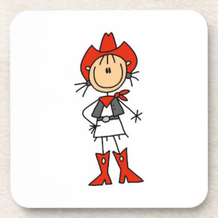 Dessous-de-verre Cowgirl en T-shirts rouges et Cadeaux