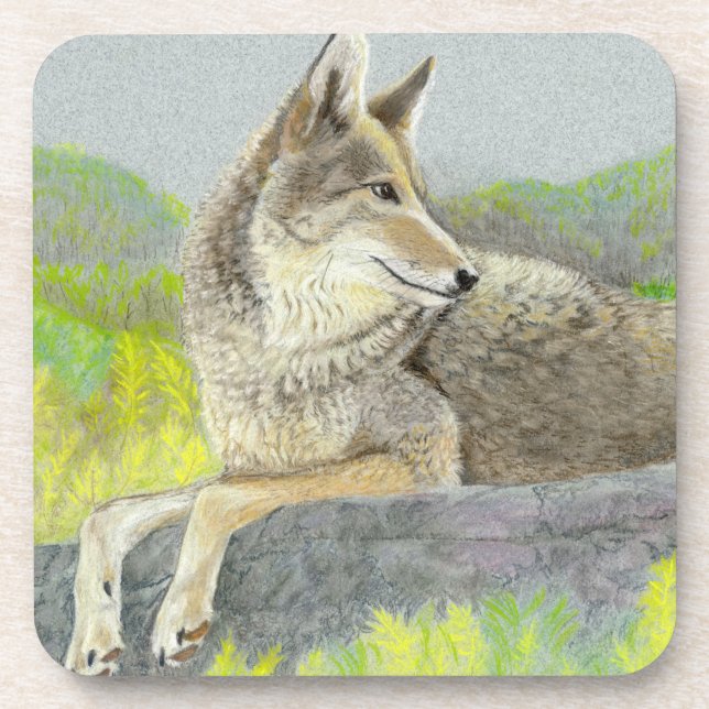 Dessous-de-verre Coyote Beverage Coaster (Devant)