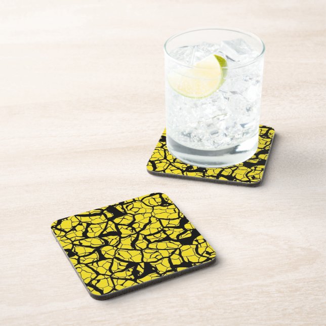 Dessous-de-verre Cracké jaune (Côté Droit)