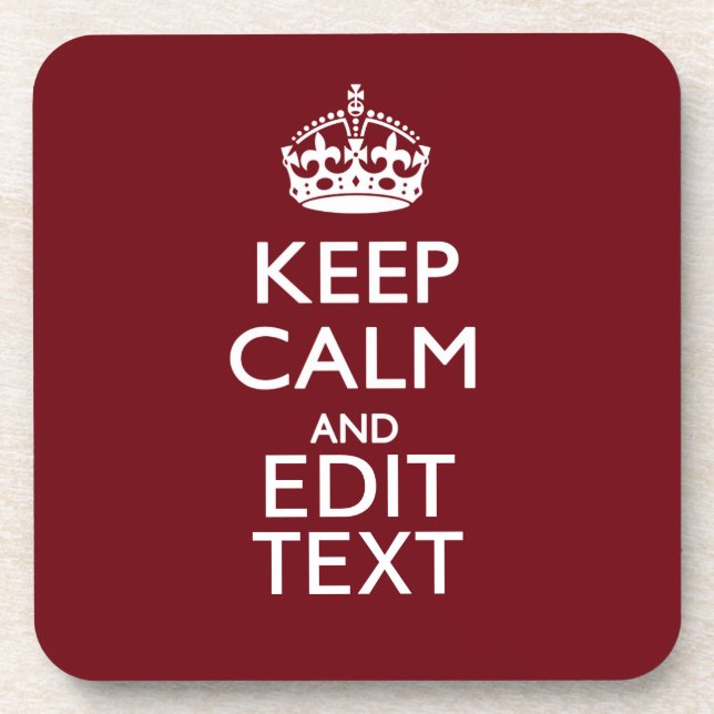 Dessous-de-verre Cranberry Vin Bourgogne Décor Gardez Le Calme Votr (Devant)