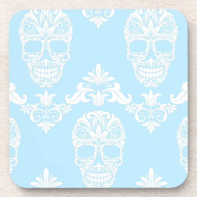 Dessous-de-verre crâne victorien bleu (Devant)