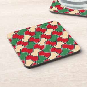 Dessous-de-verre Cravate islamique rouge verte Bow géométrique Vect