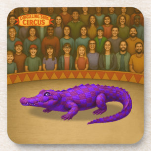 Dessous-de-verre Crawford, crocodile de cirque peint
