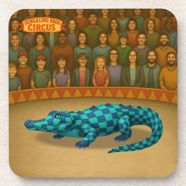Dessous-de-verre Crawford, painted circus crocodile (Devant)