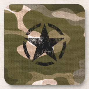 Dessous-de-verre Crayon étoile Vintage sur Camouflage