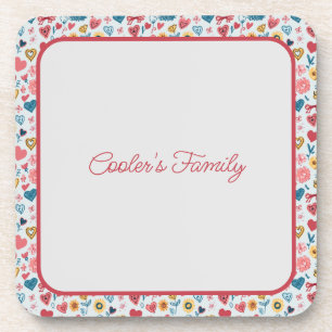 Dessous-de-verre Crayon Pastel Coeur & Fleurs